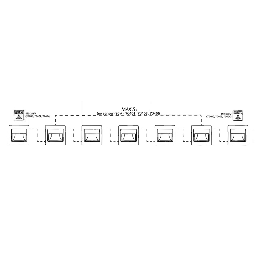LED schodišťové svietidlo so senzorom STEP LIGHT NET LED/1,5W/110-256V biela