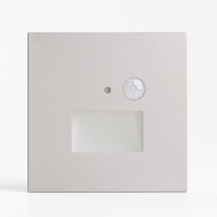 LED schodiskové svietidlo s pohybovým a súmrakovým snímačom LED/1,5W/230V 3000/4000/6000K sivé