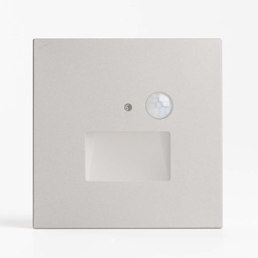 LED schodiskové svietidlo s pohybovým a súmrakovým snímačom LED/1,5W/230V 3000/4000/6000K sivé