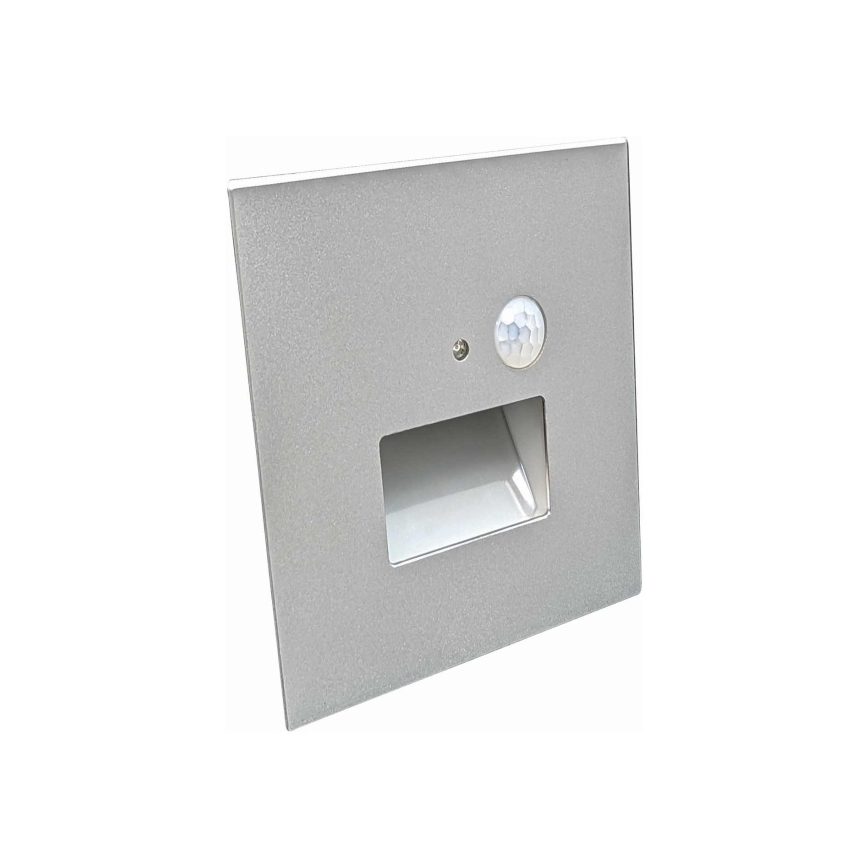 LED schodiskové svietidlo s pohybovým a súmrakovým snímačom LED/1,5W/230V 3000/4000/6000K sivé