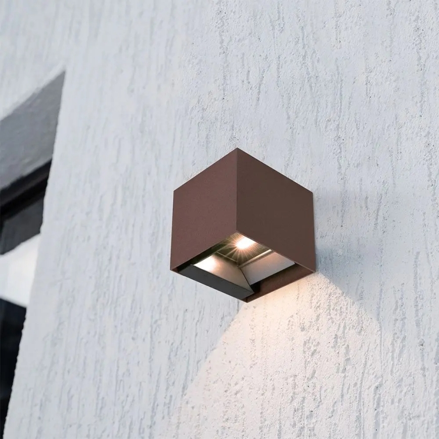 LED solárne nástenné svietidlo so senzorom LED/9W/3,7V 3000/4000/5000K IP65 2600 mAh hnedé