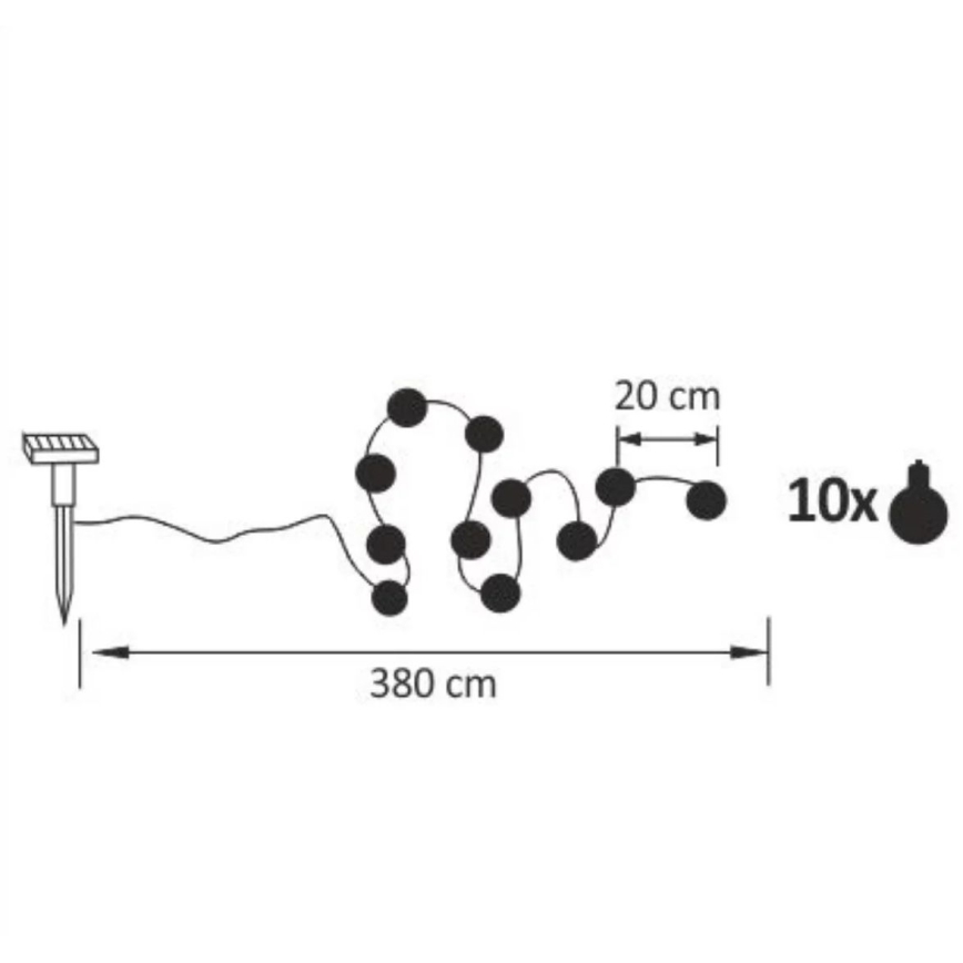 LED Solárna dekoračná reťaz LED/1,2V 300 mAh 3,8 m IP44