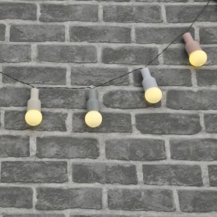 LED Solárna dekoračná reťaz PASTEL 10xLED/1,2V 3,8 m IP44