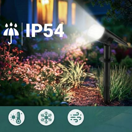 LED solárna lampa 2 v 1 LED/3,7 V 1200 mAh IP54 čierna