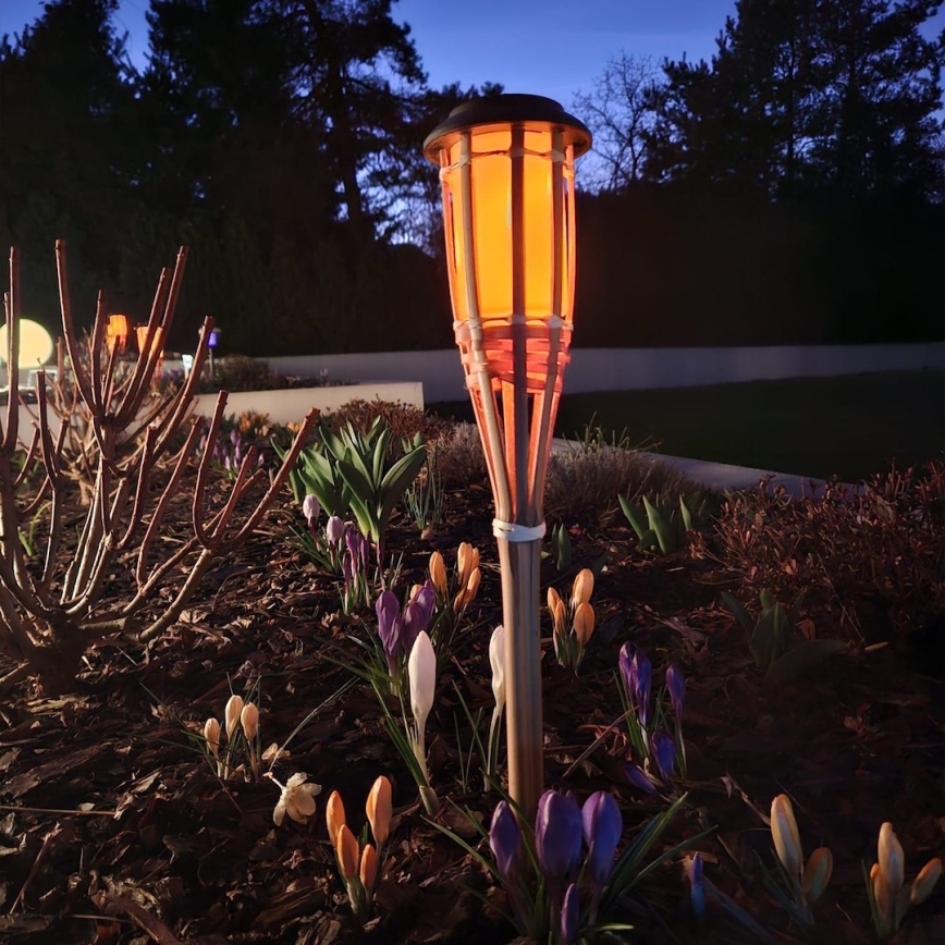 LED Solárna lampa BAMBOO LED/1,2V 150 mAh 1800K 56 cm IP44 béžová