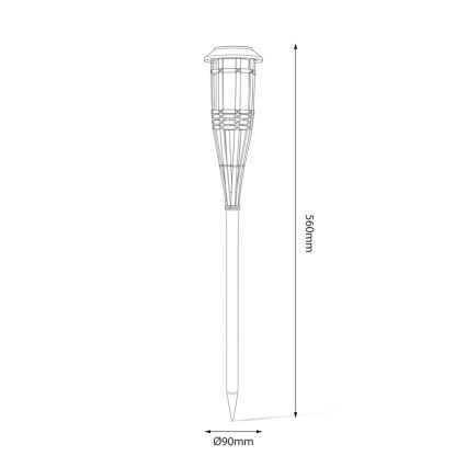 LED Solárna lampa BAMBOO LED/1,2V 150 mAh 1800K 56 cm IP44 béžová