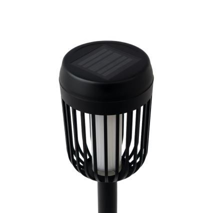 LED solárna lampa FLAME LED/1,2V 100 mAh 1800K 37 cm IP44 čierna