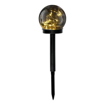 LED solárna lampa GLEAM LED/1,2V 3000K IP44 40 mAh dymová/čierna