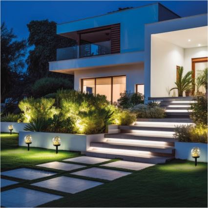 LED Solárna lampa GLEAM LED/1,2V 3000K IP44 40 mAh priehľadná/čierna