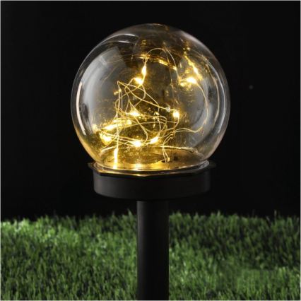 LED Solárna lampa GLEAM LED/1,2V 3000K IP44 40 mAh priehľadná/čierna