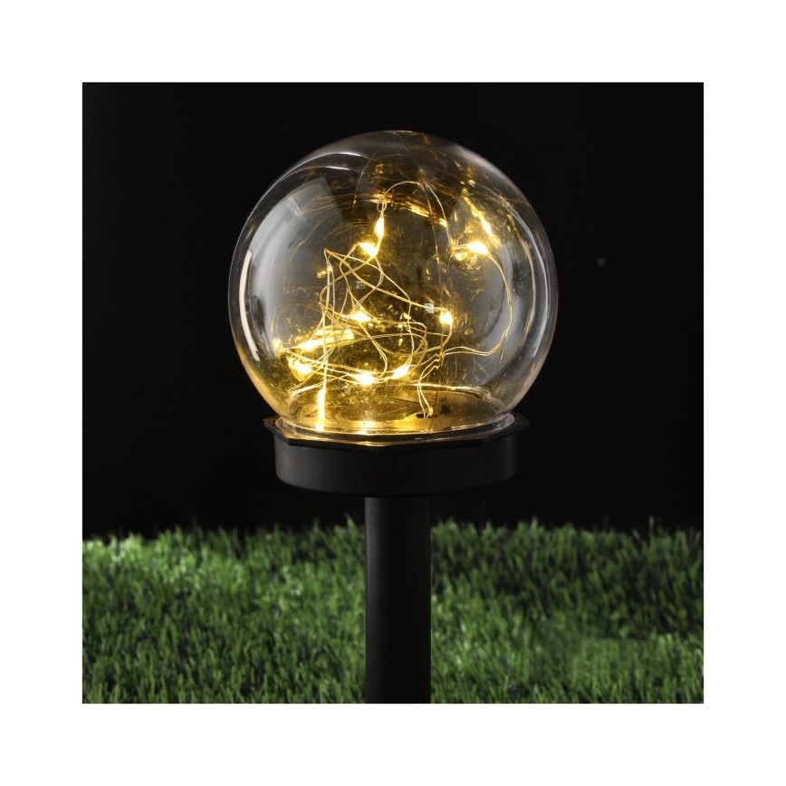 LED Solárna lampa GLEAM LED/1,2V 3000K IP44 40 mAh priehľadná/čierna