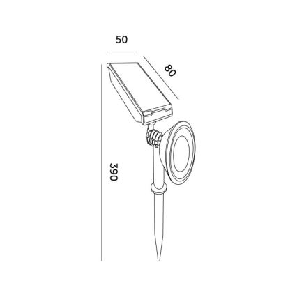 LED solárna lampa LANCE LED/1xAA 4000K IP44 300 mAh