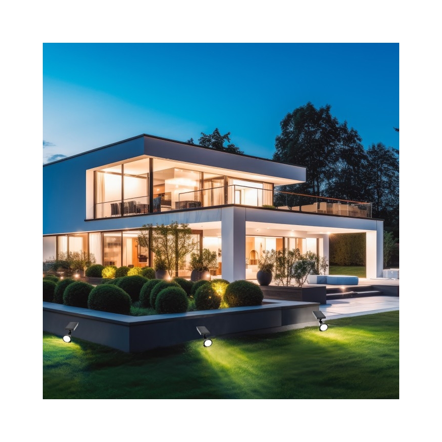 LED solárna lampa LANCE LED/3,7V 6000K IP44 1500 mAh