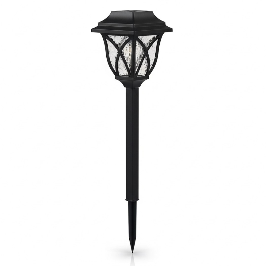 LED solárna lampa LAWN LED/1,2V 100 mAh 3000K 44 cm IP44 čierna