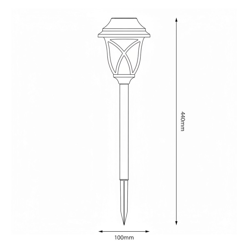 LED solárna lampa LAWN LED/1,2V 100 mAh 3000K 44 cm IP44 čierna