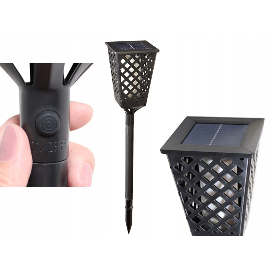 LED Solárna lampa LED/0,6W/5,5V IP65 107 cm čierna