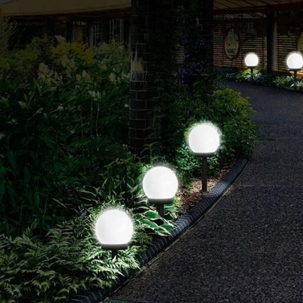 LED solárna lampa LED/1,2 V 6500 K 200 mAh pr. 10 cm IP44 biela/čierna