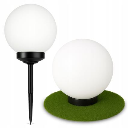 LED solárna lampa LED/1,2V 6500K 200 mAh pr. 25 cm IP44 biela/čierna