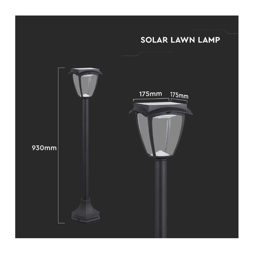 LED Solárna lampa LED/2W/230V 93 cm 3000/6000K IP65