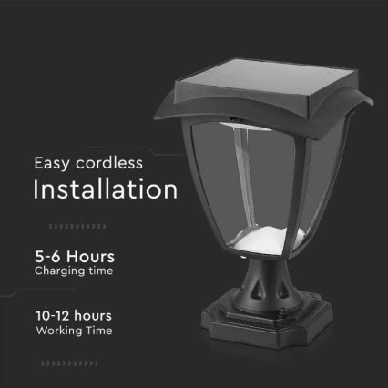 LED Solárna lampa LED/2W/3,7V 3000/6000K IP65 2200 mAh