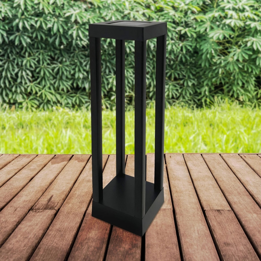 LED Solárna lampa PALERMO LED/3,7V 500 mAh 46 cm IP44 čierna