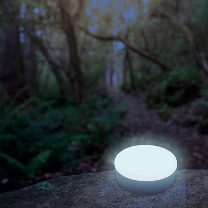 LED Stmievateľná nabíjacia solárna lampa s funkciou powerbanky K3 LED/2W/5,5V 6500K IPX4 1200 mAh čierna/biela