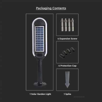 LED Solárna lampa so senzorom BOLLARD LED/5W/5,5V 70 cm 3000K IP65