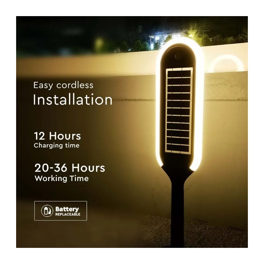 LED Solárna lampa so senzorom BOLLARD LED/5W/5,5V 70 cm 4000K IP65