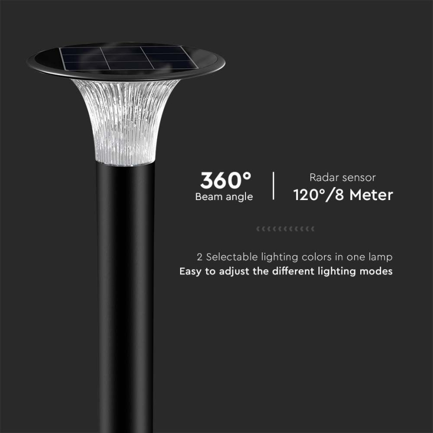 LED Solárna lampa so senzorom LED/15W/3,2V 4000K/6000K IP65 6000 mAh