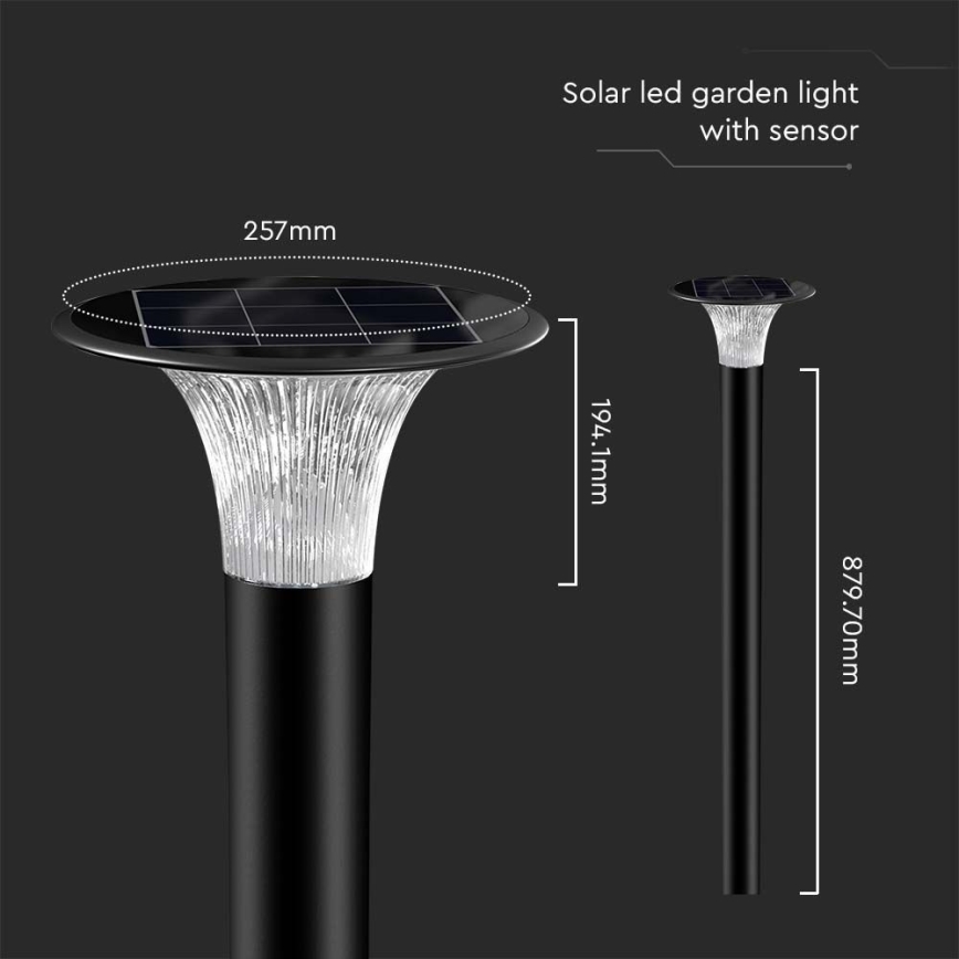 LED Solárna lampa so senzorom LED/15W/3,2V 4000K/6000K IP65 6000 mAh
