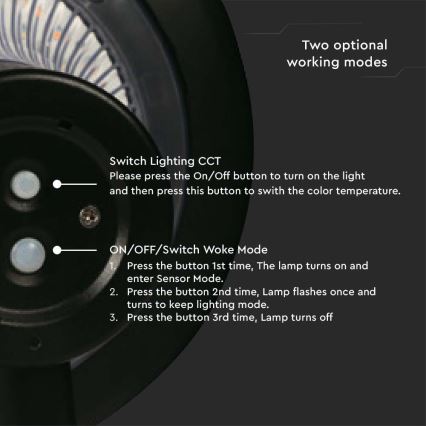 LED Solárna lampa so senzorom LED/15W/3,2V 4000K/6000K IP65