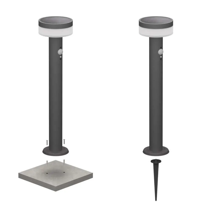 LED Solárna lampa so senzorom LED/2W/3,7V 1200 mAh IP44 50 cm