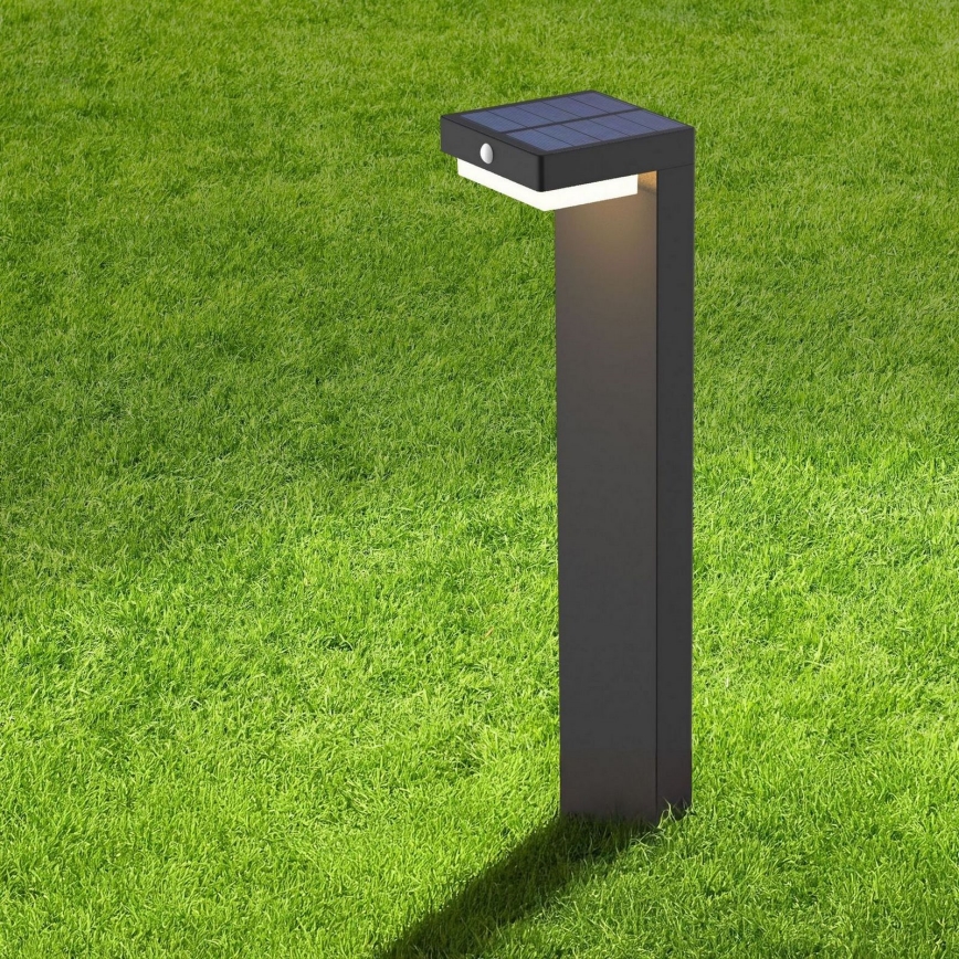 LED Solárna lampa so senzorom MALI LED/4,5W/3,7V 2000 mAh IP44 čierna