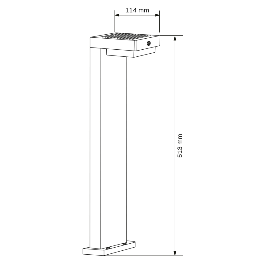 LED Solárna lampa so senzorom MALI LED/4,5W/3,7V 2000 mAh IP44 čierna