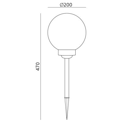 LED Solárna lampa SOLIS LED/0,24W/1,2V 300mAh pr. 20 cm IP44