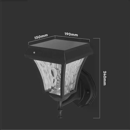 LED Solárna nástenná lampa 3v1 LED/2W/5,5V 3000K/6000K IP65