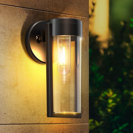 LED Solárna nástenná lampa LED/1W/3,7V 500 mAh IP65 čierna