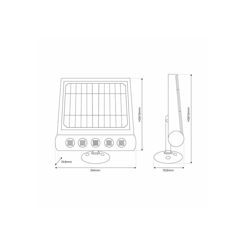 LED Solárna nástenná lampa so senzorom LED/8W/3,7V 4000 mAh 4000K IP65