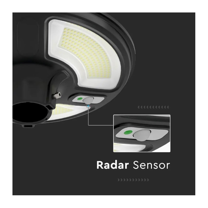 LED Solárna pouličná lampa so senzorom LED/10W/3,2V 6500K IP65 25000 mAh + diaľkové ovládanie