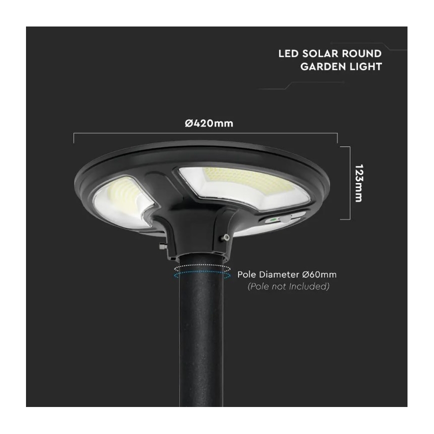 LED Solárna pouličná lampa so senzorom LED/10W/3,2V 6500K IP65 25000 mAh + diaľkové ovládanie