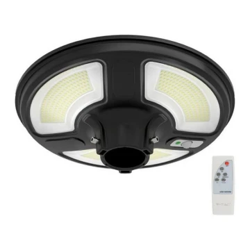 LED Solárna pouličná lampa so senzorom LED/10W/3,2V IP65 4000K 15000 mAh + diaľkové ovládanie
