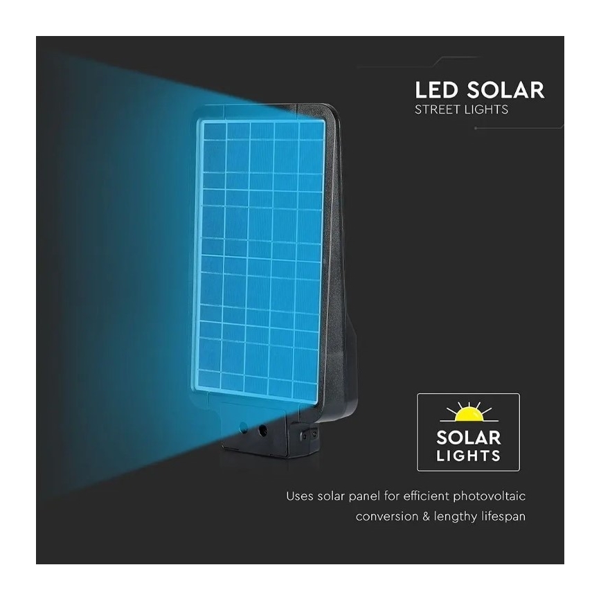 LED Solárna pouličná lampa so senzorom LED/15W/7,4V 6000K IP65 10800 mAh