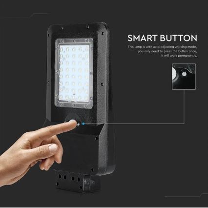 LED Solárna pouličná lampa so senzorom LED/15W/7,4V 6000K IP65 10800 mAh