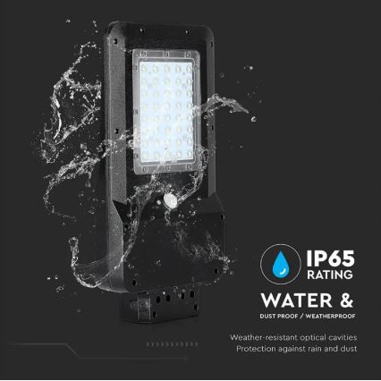 LED Solárna pouličná lampa so senzorom LED/15W/7,4V 6000K IP65 10800 mAh