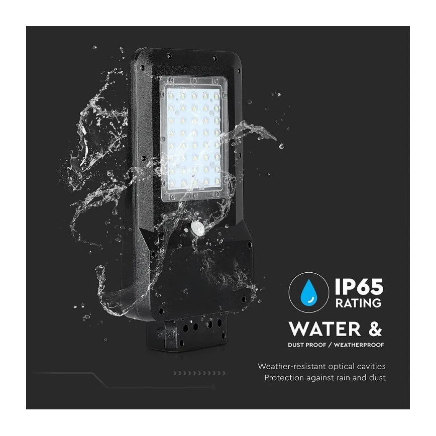 LED Solárna pouličná lampa so senzorom LED/15W/7,4V 6000K IP65 10800 mAh