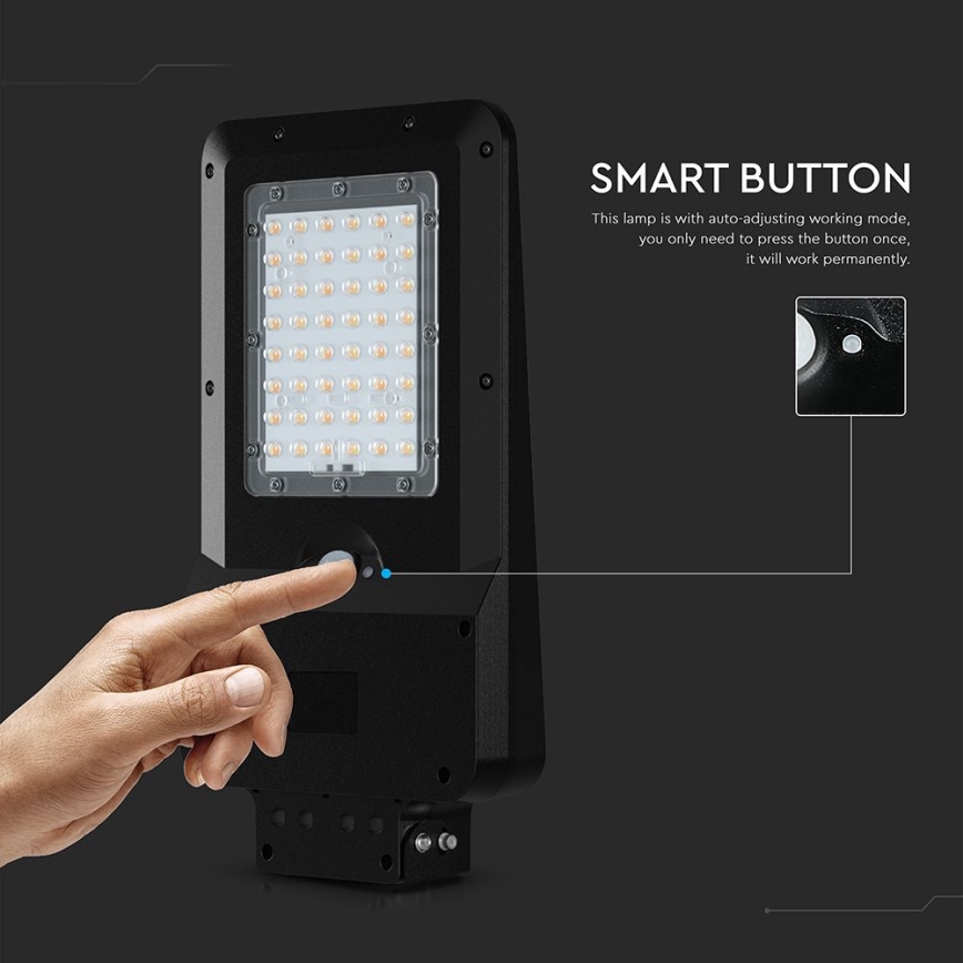 LED Solárna pouličná lampa so senzorom LED/20W/7,4V IP65 5400 mAh