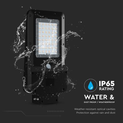 LED Solárna pouličná lampa so senzorom LED/20W/7,4V IP65 5400 mAh