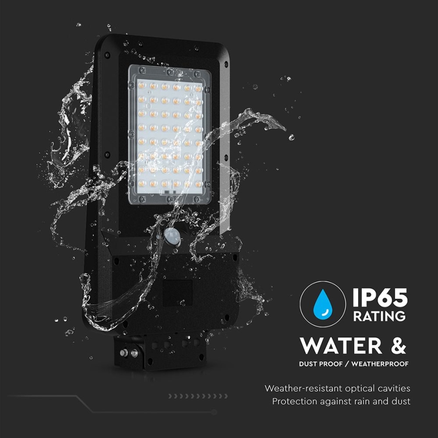 LED Solárna pouličná lampa so senzorom LED/20W/7,4V IP65 5400 mAh