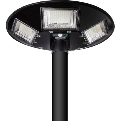 LED Stmievateľná solárna pouličná lampa so senzorom LED/22W/6V 18000 mAh 6500K IP65 čierna + diaľkové ovládanie