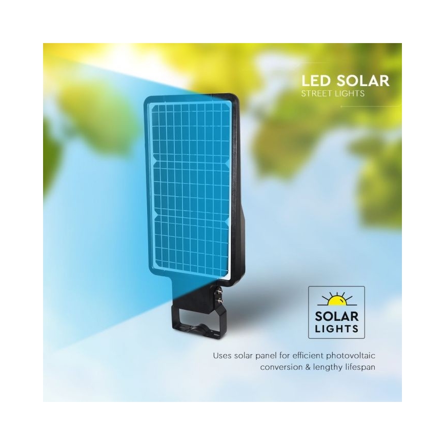 LED Solárna pouličná lampa so senzorom LED/40W/9,6V IP65 6000K + diaľkové ovládanie